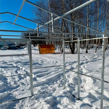 Теплица Сибирская "Домик" 4 метра (шаг дуги 1 метр)